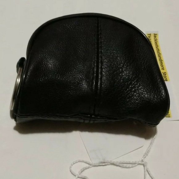 🩸SALE $8 🩸Leather Change Purse Black W Key Ring New - Picture 4 of 8